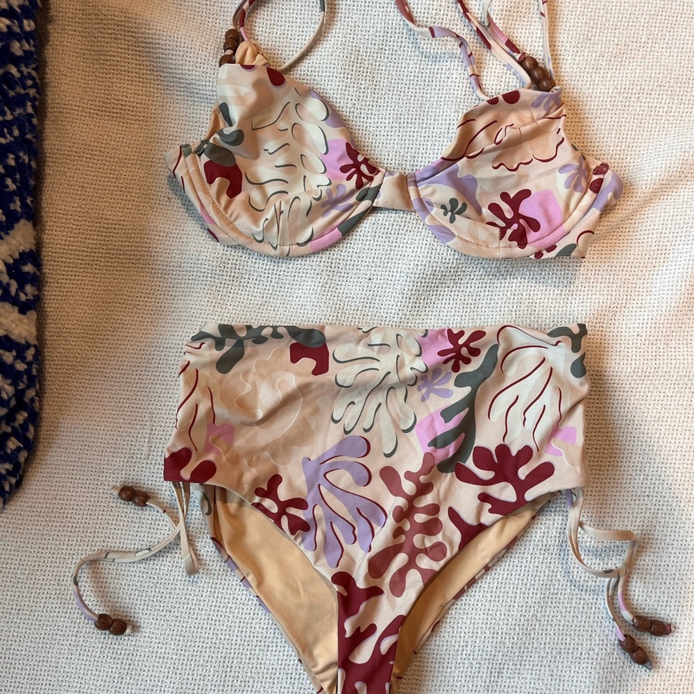 Floral Bikini Set with Adjustable Straps